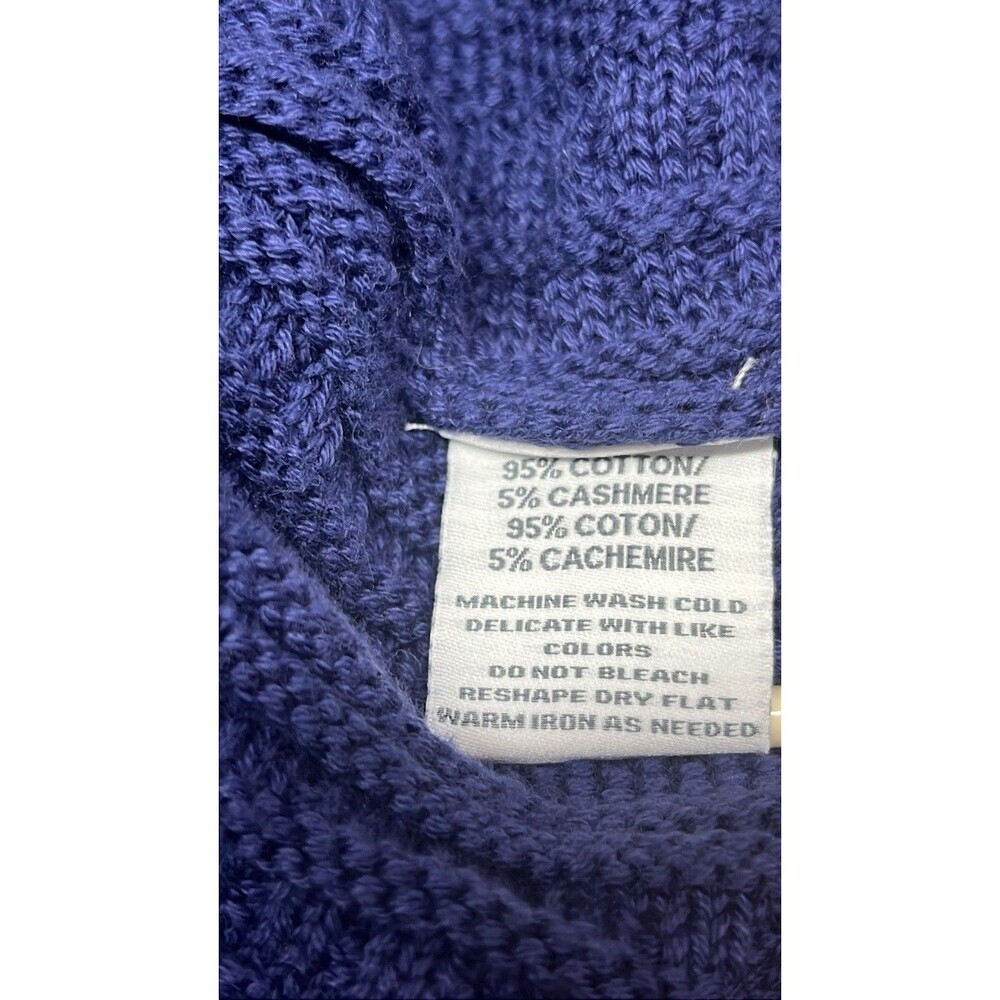 Alashan Cotton Cashmere Cardigan Small Sapphire Blue Fringe Boho Hook Eye - Picture 4 of 13